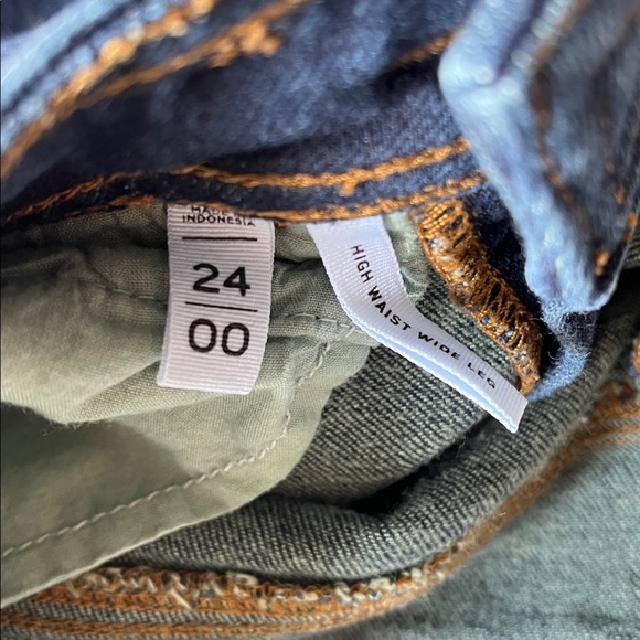 Loft Women’s High Waisted Wide Leg Jeans Size 00/24 Dark Indigo Wash - Picture 12 of 12